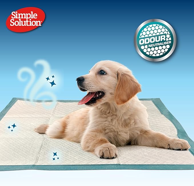 Simple Solution All Day Puppy Training Pads – Lavender Scented Leak-Proof Pee Pads for Dogs – Disposable and Absorbent for Housebreaking and Indoor Use – 23 x 24 Inches – 100 Count