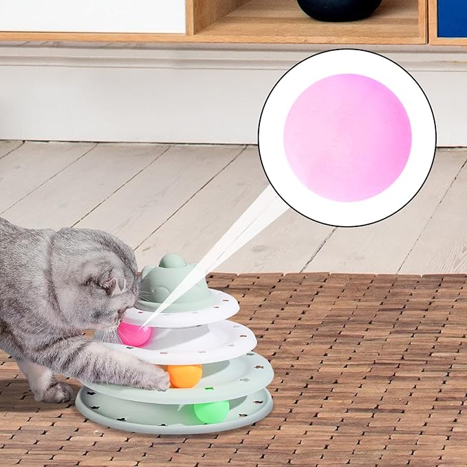 Andiker Cat Track Toy Balls, 6pcs Colorful Cat Toys for Indoor Cats Lightweight and Bounce Durable 1inches Replacement Balls for Cat Tower Toy (6pc)