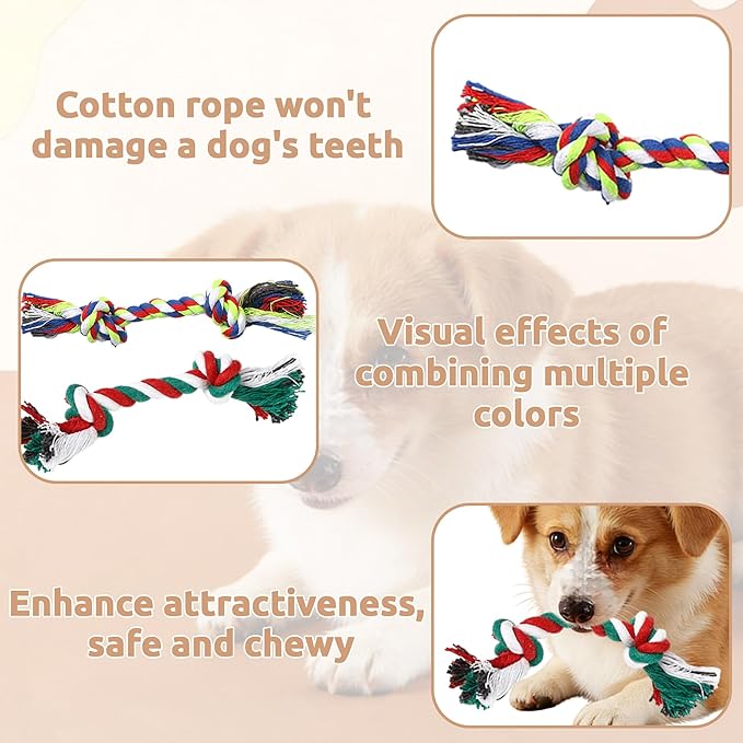 36 Pcs Puppy Rope Toys for Small Dogs Multi Color Rope Toy Cotton Puppy Toys Dog Chew Teething Doggy Mini Dental Toys for Small and Medium Dogs Puppies(6.7", Mixed Colors