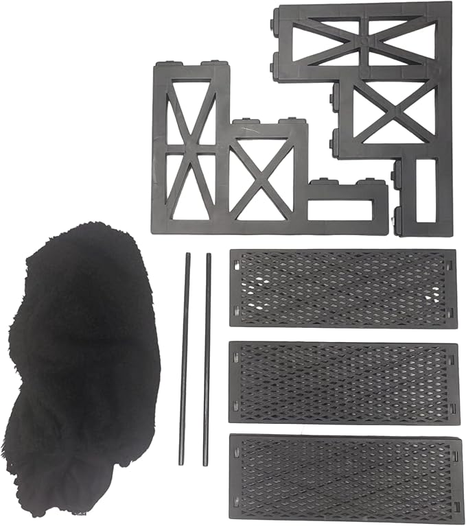 ZENVY Pet Steps | 3-Step Non-Slip Fleece Covered Pet Steps for Small Dogs and Cats (Black (Plastic Structure))