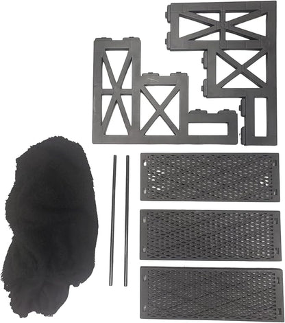ZENVY Pet Steps | 3-Step Non-Slip Fleece Covered Pet Steps for Small Dogs and Cats (Black (Plastic Structure))