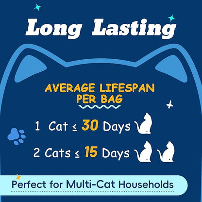 Crystal Cat Litter with Powerful Odor Control, Non-Clumping, Lasts Up to 4 Months, 17.2lb, Rapid Water Absorption, Unscented & Low Tracking Lightweight Blue & White Silica, 4 Pack of 4.3lb