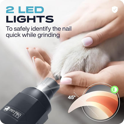 Dog Nail Grinder Quiet Dog Nail File Pet Toenail Grinder for Dogs Quiet Cat Electric Drill Trimmer for Large Dogs Small Medium Pet Electric Trimmer Drill for Dogs with Guard (Grey)