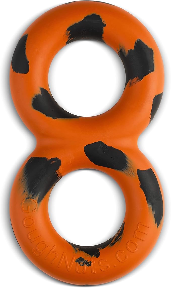 Goughnuts — Dog Toys for Aggressive Chewers | Virtually Indestructible Pull Toy for Breeds Such as Pit Bulls and German Shepherds | Heavy Duty Tug Dog Toy | Medium | Orange