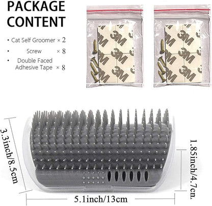 Kingtree Cat Corner Scratcher Self Groomer with Catnip, 2 Pack Softer Cat Face Scratchers Wall Corner Grooming Massage Combs for Long & Short Fur Cats