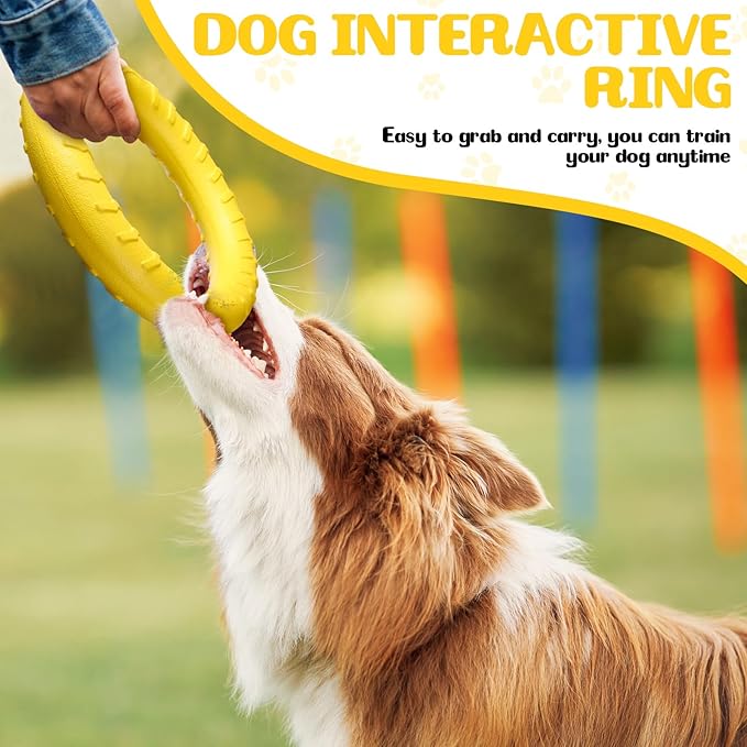 Jenaai 4 Pack Dog Ring Toy Dog Training Chew Toy for Outdoor Aggressive Durable Pet Chewers Floating Toys Puppy Ring for Large Medium Puppy Training(Colorful,11.81 Inch)