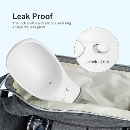 DEYACE Dog Water Bottle, Leak Proof Portable Pet Water Bottles for Dogs, Puppy Water Dispenser with Drinking Feeder for Travel (Milk White 12oz)