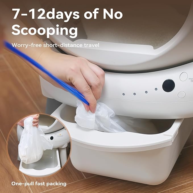 Self Cleaning Litter Box: Automatic Litter Box Self Cleaning for Multiple Cats Auto Robot with Dual Safety Protection, Large Openning Odor-Control with Mat