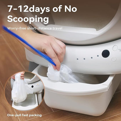 Self Cleaning Litter Box: Automatic Litter Box Self Cleaning for Multiple Cats Auto Robot with Dual Safety Protection, Large Openning Odor-Control with Mat