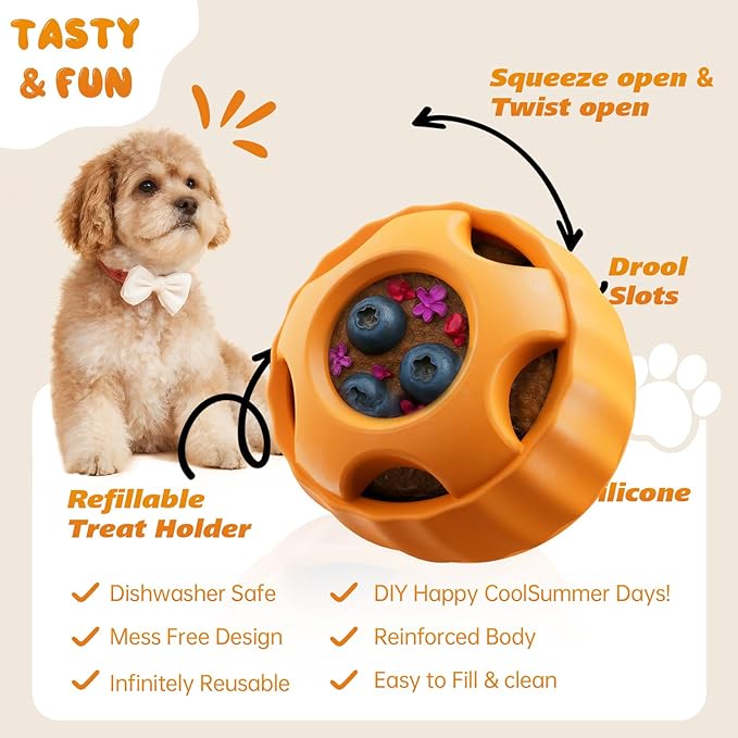 havit Frozen Dog Treats Toy to Keep Them Busy, Cognitive Dog Enrichment Toys,Interactive Toys Long Lasting, Easy to Clean (2 Pack)