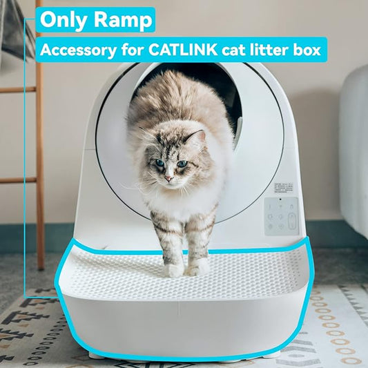 CATLINK Ramp, Compatible with Prox Series Self Cleaning Cat Litter Box, Easy Entry for Elder Cats, Kitten and Cats with Limited Mobility, Traps Mess from Box and Paws (White)