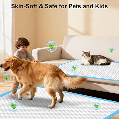 URPOWER Extra Large Dog Pee Pads 55"x29.5" 40 Count, 5XL Super Absorbent Puppy Pads Disposable Potty Training Pads for Dogs & Cats, Leak-Proof Wee Wee Pads, Pet Pee Pads for Car, Crate, Sofa