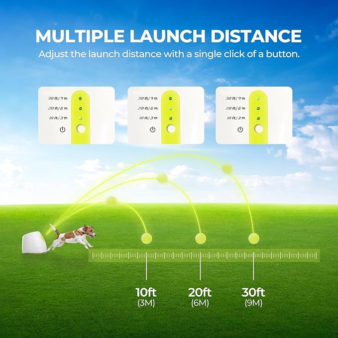 ALL FOR PAWS Automatic Ball Launcher for Dogs Interactive Puppy Pet Ball Indoor Thrower Fetch Machine, 3 Balls Included (2 inch) + Six Tennis Balls Bundle