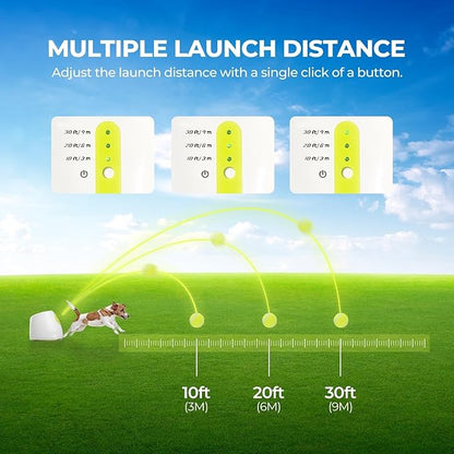 ALL FOR PAWS Automatic Ball Launcher for Dogs Interactive Puppy Pet Ball Indoor Thrower Fetch Machine, 3 Balls Included (2 inch) + Six Tennis Balls Bundle