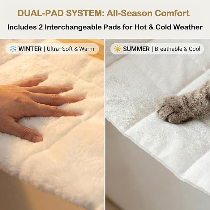 Faux Rabbit Fur Cat Wall Hammock - 2-Step Climbing Shelf, Wall Mounted for Indoor Large Cats