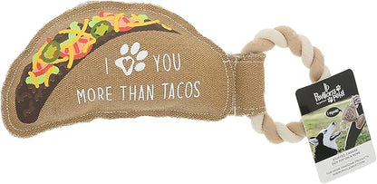 Pavilion Gift Company - Taco - Canvas Rope Dog Toy Taco Food Tug of War Puppy K9 Doggy Lover Parent Gift