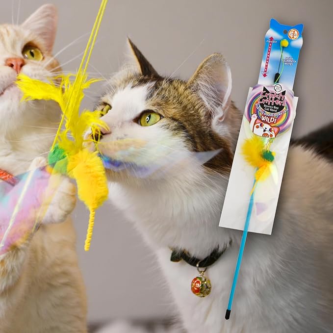 NECOICHI Crinkly Critters Bouncy Bee Adjustable Cat Wand No.1 Selling Cat Toy in Japan