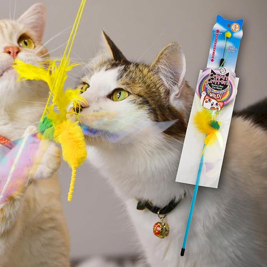 NECOICHI Crinkly Critters Bouncy Bee Adjustable Cat Wand No.1 Selling Cat Toy in Japan