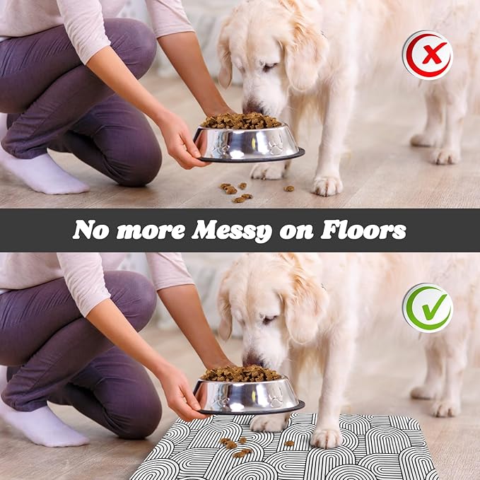 Bohemia Waterproof Pet Feeding Mats - 17 * 30 inch for Dogs and Cats
