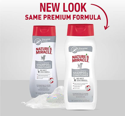 Nature’s Miracle Hypoallergenic Shampoo & Conditioner for Dogs, 16 Oz, Unscented