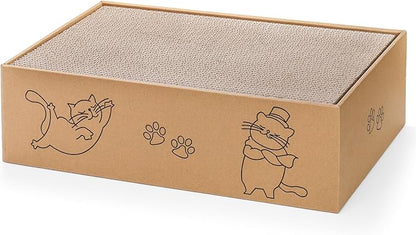 Nicunom 5 Packs in 1 Cat Scratcher with Box, Large Cat Scratching Boards Cardboard Box Reversible Cat Scratch Pads for Indoor Cats, Cat Scratch Cardboard for Rest and Play