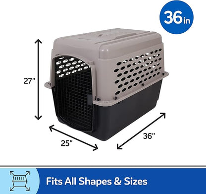 Petmate Vari Dog Kennel - Portable Dog Carriers & Crates for Large Dogs, Airline-Friendly, Durable Plastic, Pet Carrier For Home and Travel, 36 Inches, Taupe and Black