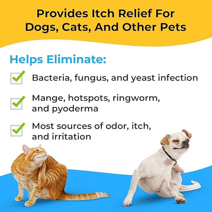 Smiling Paws Pets - Antibacterial & Antifungal Wipes for Dogs & Cats (with Chlorhexidine & Ketoconazole)