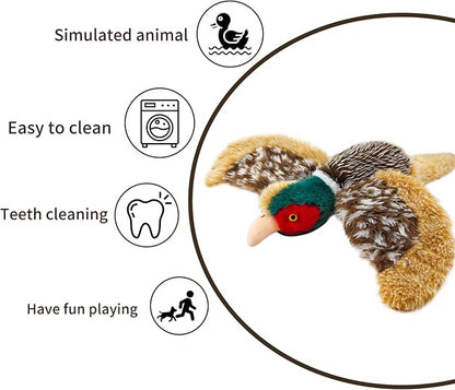 Dog Toys Interactive Pheasant Toy Puzzle and Squeaky, Suitable for Small Medium and Large Dogs Bird Toys, Stuffed Animal Toys for Dog, Plush Toy for Dogs
