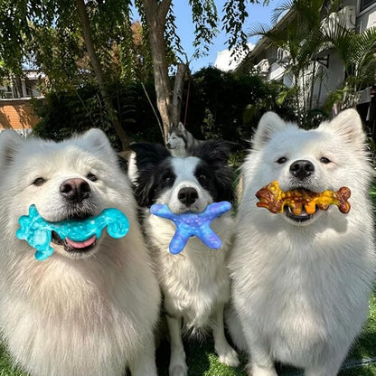 Dog Toys for Aggressive Chewers,3 Pack Indestructible Bone Toy, Ocean Series,Bacon Flavored,Durable Nylon Chew Toys for Medium & Large Breeds, Teeth Cleaning, Keep Them Busy