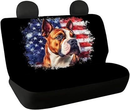 AFPANQZ Dog USA Flag Car Backseat Covers Dog Seat Cushion for Rear Seat Non-Slip Soft Car Seat Covers for Dogs, Pet, Kids Seat Cover for Auto Back Seat, Bench Protective Covers
