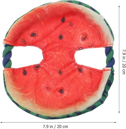 FRCOLOR Pet Dog Flying Disc Toy 7.08 Inch Lightweight Floating Watermelon Design for Outdoor Indoor Play Fetch Training Active Exercise