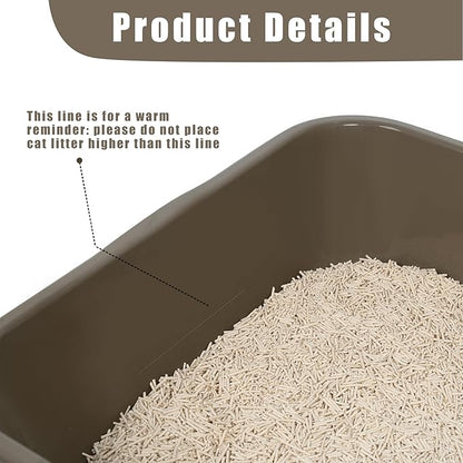 2 Pack Extra Large Dog Litter Box Pan Tray (ABS Material), Low Entry Jumbo Senior Litter Boxes for Multiple Kitten Big Cats, Pet Safe Indoor Dog Potty (Sandbeach, 24" L x 20" W)