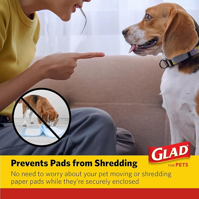 Glad for Pets Puppy Potty Training Pad Holder for Disposable Pads - Puppy Potty Tray, Dog Potty Training Tools for Indoor Pee Pad Station, Potty for Dogs - Fits 23" x 23" or 17.5" x 23.5" Pads