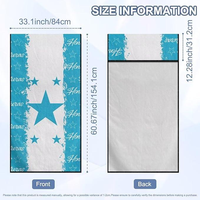 SEANATIVE Flag of Honduras Car Towel Seat Covers, Washable Seat Protector, One Towel Cushion Cover, Fit Beach Swimming Outdoor Sports, Universal Fit Most Cars Trucks SUVs