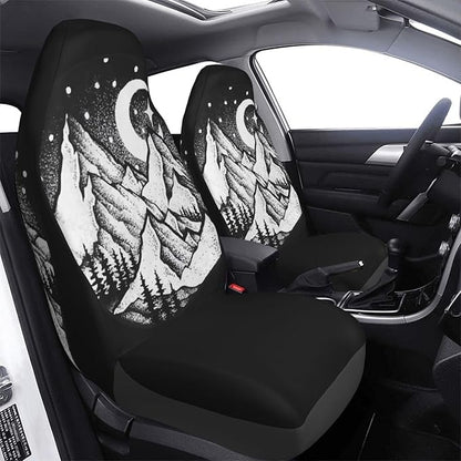 Foruidea Mountain Views Car Seat Covers Universal 2 Pcs Auto Front Seat Cover Fit Most Cars,SUV,Sedan,Trucks