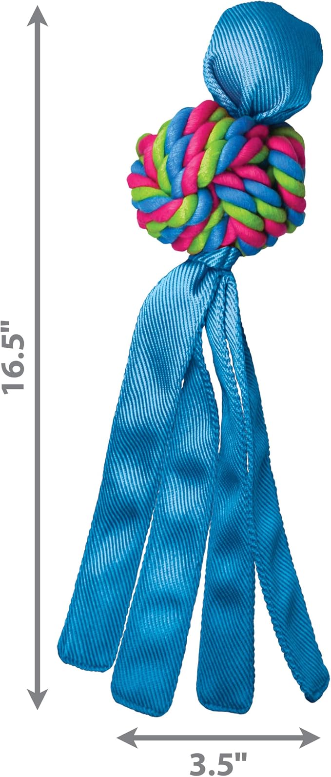 KONG - Wubba Weaves with Rope - Durable Dog Fetch and Chew Toy, Cleans Teeth - for Large Dogs (Colors Vary)