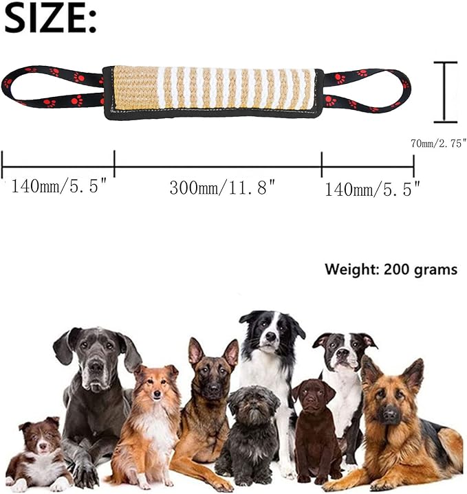 Clysoru Dog Tug Toy Dog Tough Jute Bite Pillow Lasting Training Equipment Puppy to Large Dogs Interactive Toy for Large and Small