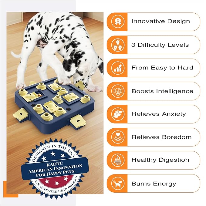 KADTC Interactive Dog Chess Puzzle Toy – 3-in-1 Treat Puzzles Game & Boredom Buster Puppy Enrichment Toys for Brain Stimulation (Small/Medium/Large Dogs)