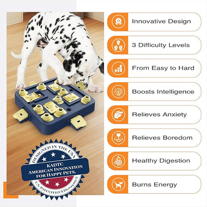 KADTC Interactive Dog Chess Puzzle Toy – 3-in-1 Treat Puzzles Game & Boredom Buster Puppy Enrichment Toys for Brain Stimulation (Small/Medium/Large Dogs)