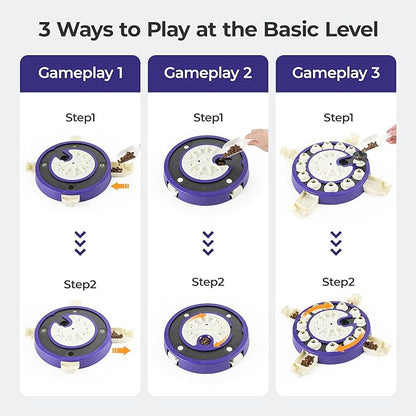 Dog Puzzle Toys 3 Levels, Interactive Cognitive Toy for Smart Dogs, Food Puzzles Game for IQ Training Brain Mental Stimulation, Slow Feeder Treat Dispenser for Large Medium Small Dogs