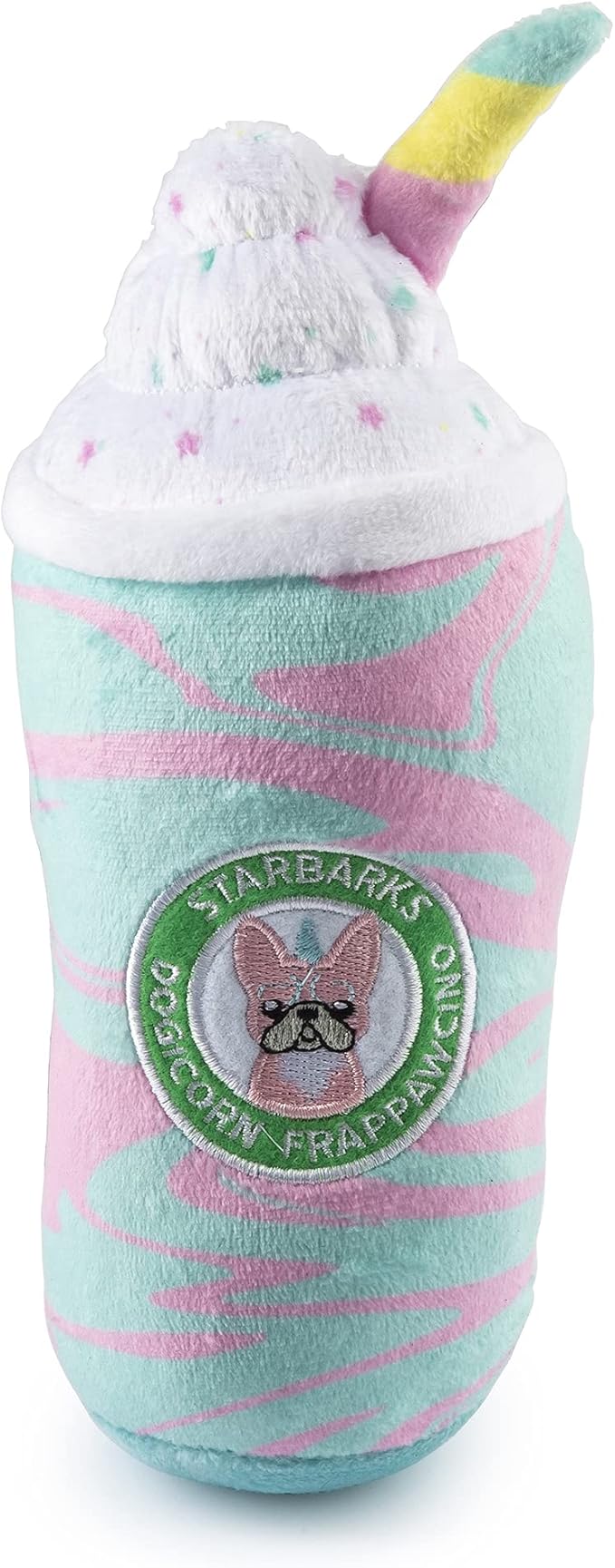 Haute Diggity Dog Starbarks Dogicorn Frapawccino, Plush Designer Dog Toys with Interactive Squeaker, Stimulating Pet Enrichment, Machine-Washable & Safe Materials for All Breeds, One Size