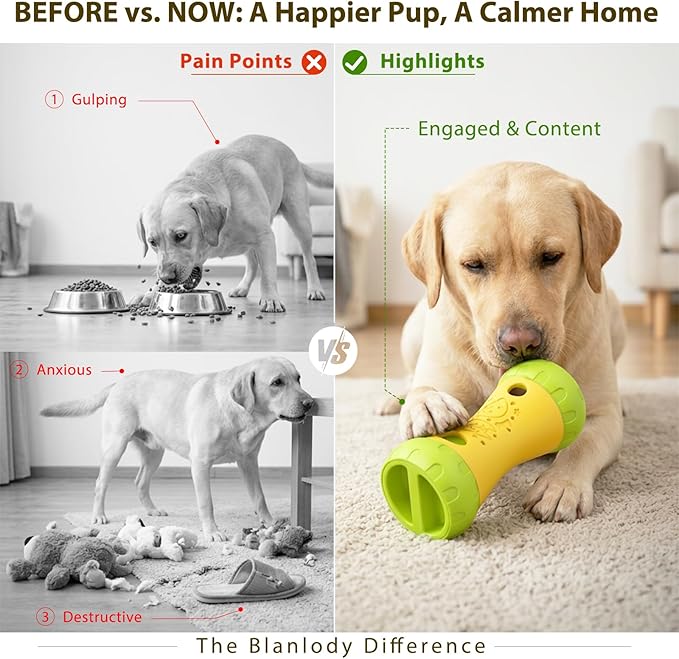 Interactive Dog Puzzle Toys, Treat Dispensing Dog Toy to Keep Them Busy, Boredom Relief, Stepless Adjustable Slow Feeder for Puppy Mental Enrichment, Ideal Gift for Small Medium Large Dogs, Yellow