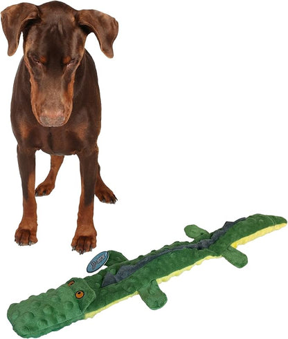SPOT Skinneeez Extreme Triple Squeak Crocodile - Durable, Stuffing-Free Dog Toy with Rip-Stop Mesh & 3 Jumbo Squeakers, For Aggressive Chewers - Perfect for Medium to Large Dogs & Puppies, 24 inch