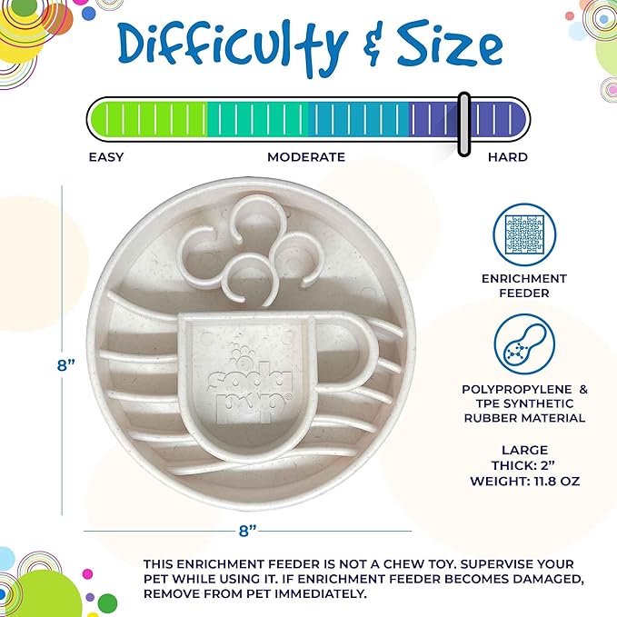 SodaPup Java Enrichment Bowl – Durable Enrichment Feeder Made in USA from Non-Toxic, Pet-Safe, Food Safe Material for Mental Stimulation, Slowing Down Eating, Healthy Digestion, & More