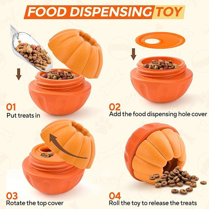 Dog Enrichment Toys, Dog Frozen Treat Toys, Interactive Dog Toys for Large Breeds, Treat Dispensing Dog Toys in Orange Shape
