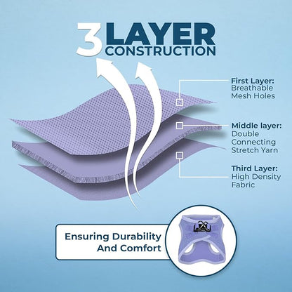 Best Pet Supplies Voyager Step-in Air Harness - All Weather Mesh, Reflective, No Pull Harness for Dogs, Cats - Secure with Hook & Loop Fastener, Buckle, Double D-Rings - Lavender, XS