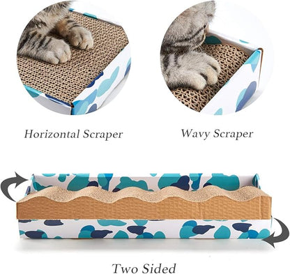 PEEKAB Cat Scratcher Cardboard Reversible Cat Scratch pad Kitty Corrugated Scratching Board Bed Catnip Included