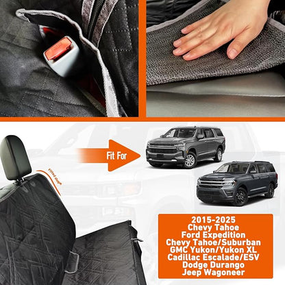 Dog Seat Cover Compatible with Full-Size SUV Ford Expedition, Chevy Tahoe/Suburban, Dodge Durango, GMC Yukon/Yukon XL, Cadillac Escalade/ESV, Jeep Wagoneer, Pet Car Bench Back Seat Cover