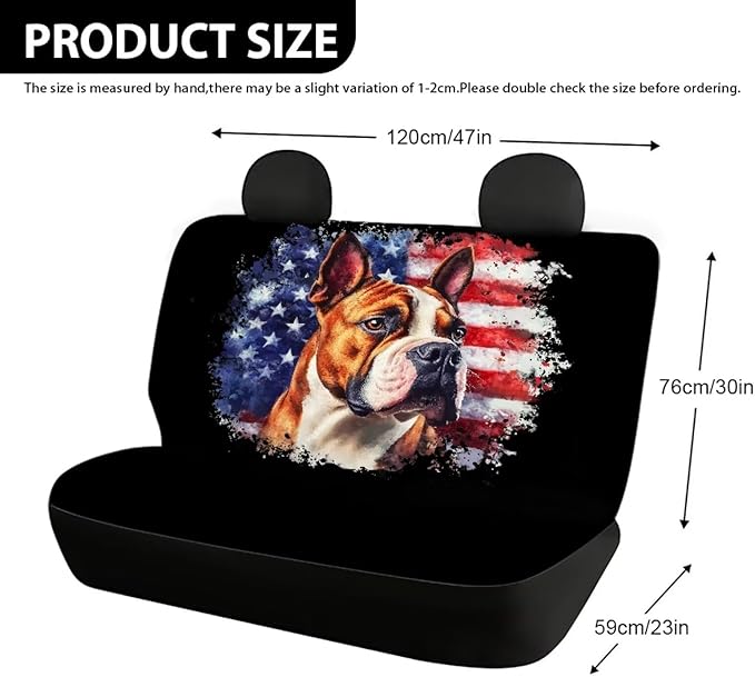 AFPANQZ Dog USA Flag Car Backseat Covers Dog Seat Cushion for Rear Seat Non-Slip Soft Car Seat Covers for Dogs, Pet, Kids Seat Cover for Auto Back Seat, Bench Protective Covers