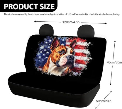 AFPANQZ Dog USA Flag Car Backseat Covers Dog Seat Cushion for Rear Seat Non-Slip Soft Car Seat Covers for Dogs, Pet, Kids Seat Cover for Auto Back Seat, Bench Protective Covers